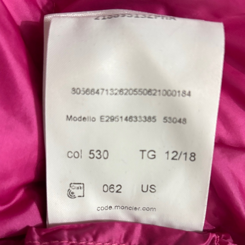 Moncler ATLANTIQUE GUIBOTTO Fuchsia Puffer Jacket 12-18 months - Picture 10 of 17